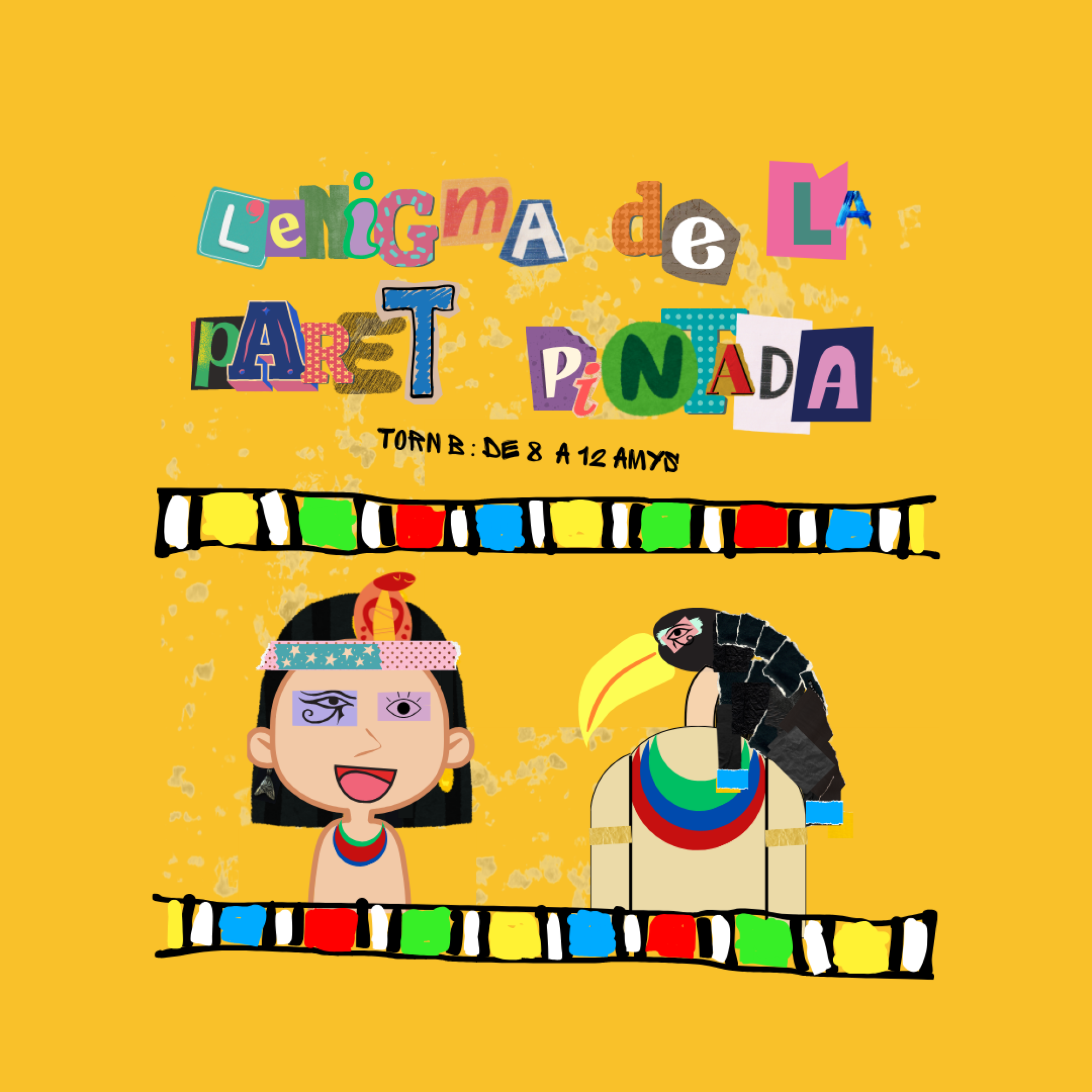 Imagen promocional de un campamento de verano para el año 2026, con un diseño colorido y llamativo.