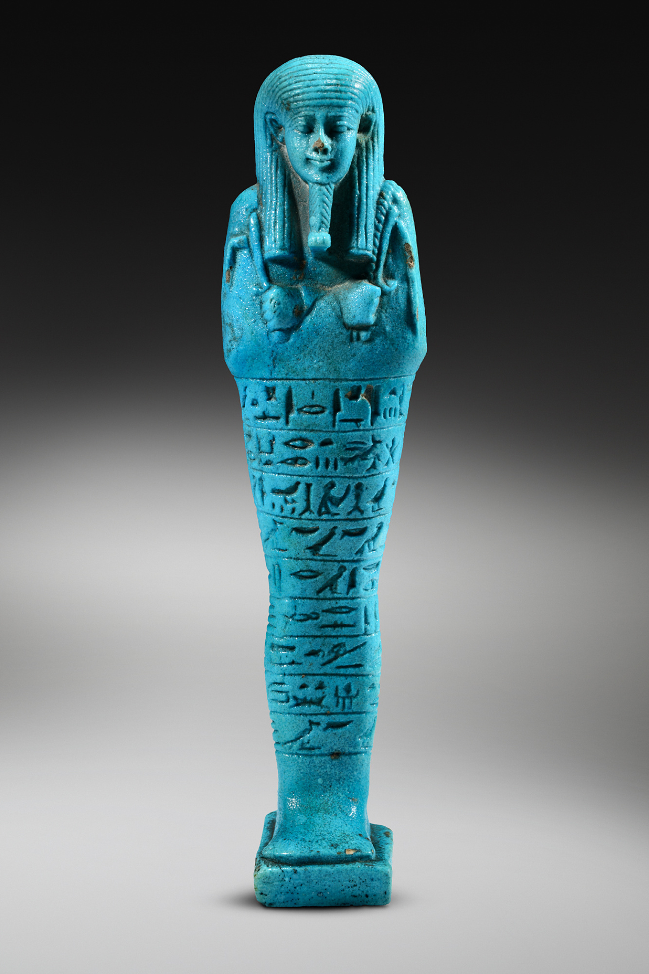 Uixebti de Psamètic
Baixa Època, dinastia XXVI (664-525 aC)
Faiança
Alçada: 18 cm
Inv.: MEB E-648