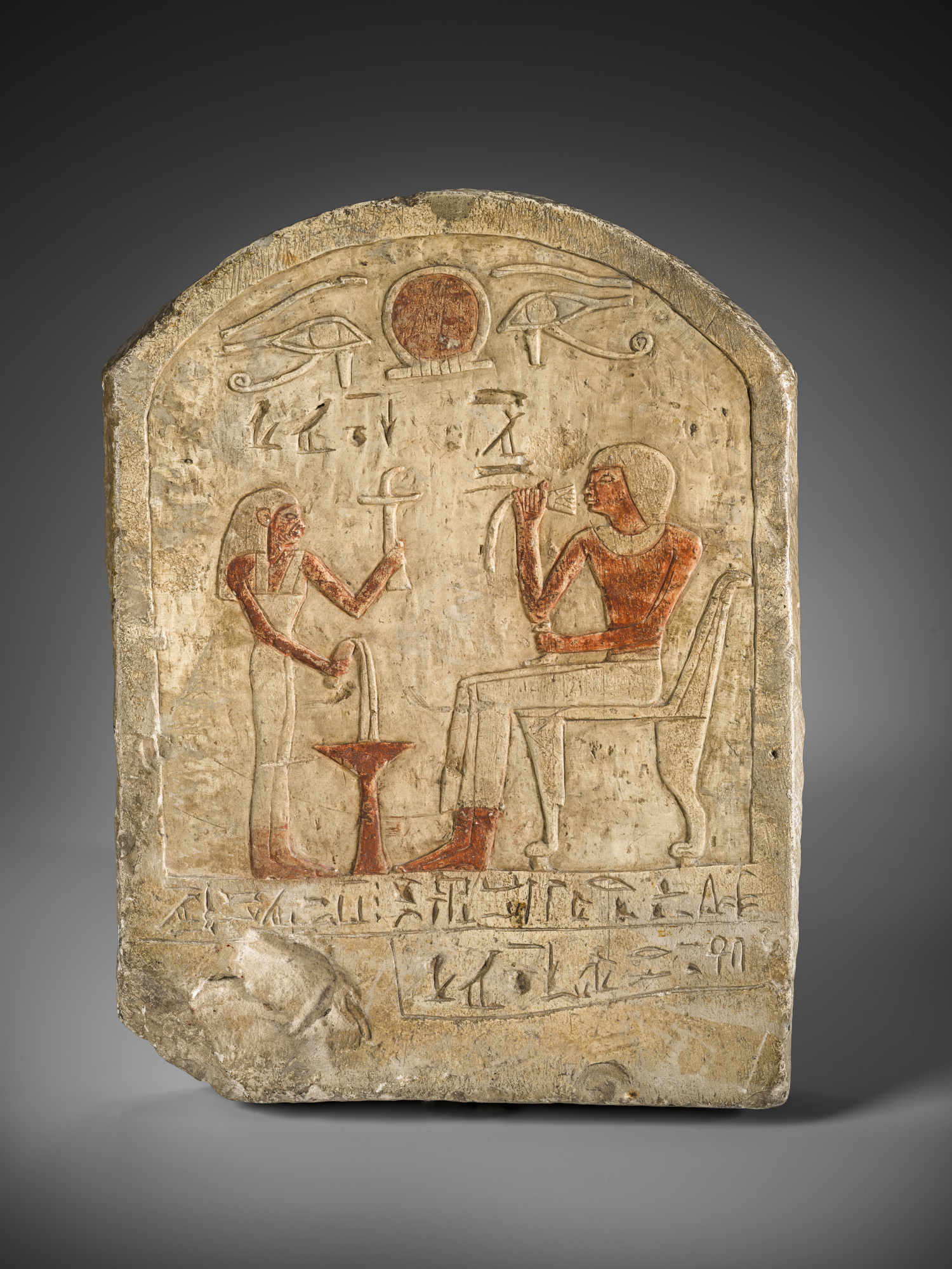 Estela de Khaemeref
Finals del Segon Període Intermediari (c 1550)
Pedra calcària pintada 
Alçada: 25 cm
Inv.: MEB E-1238